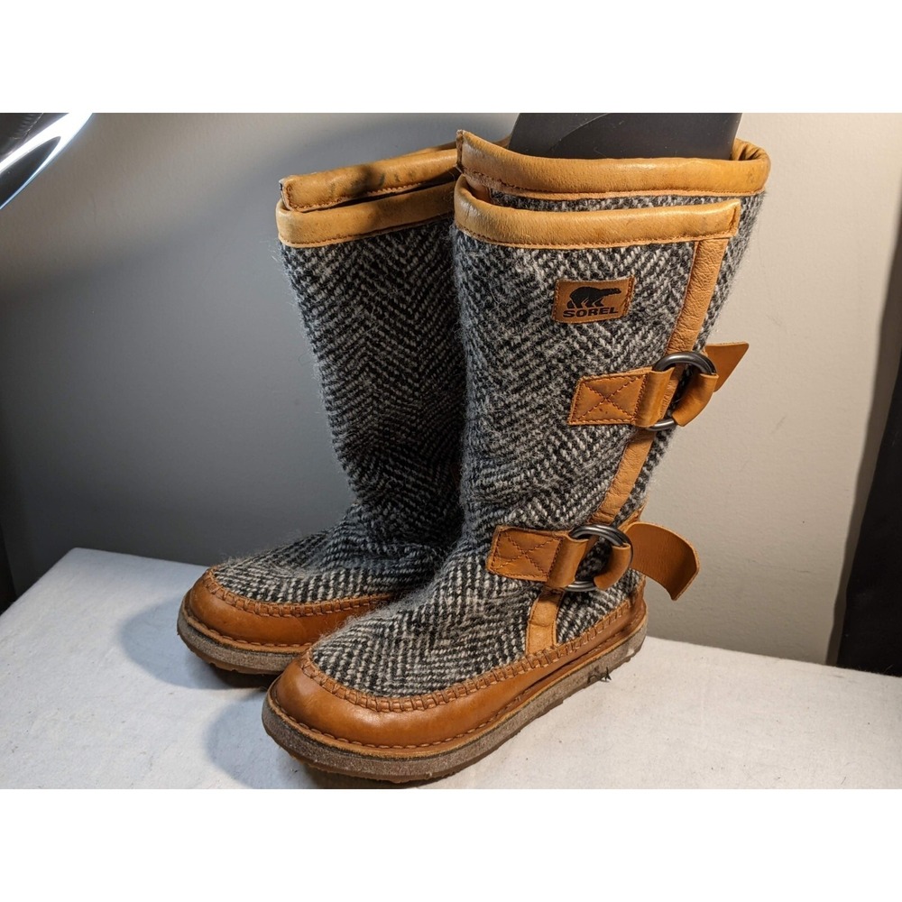 Womens Sorel Chipahko Blanket‎ Wool Mid Calf Winter Boots Size 5 NL1972-286